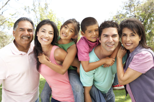 Extended Family Group In Park